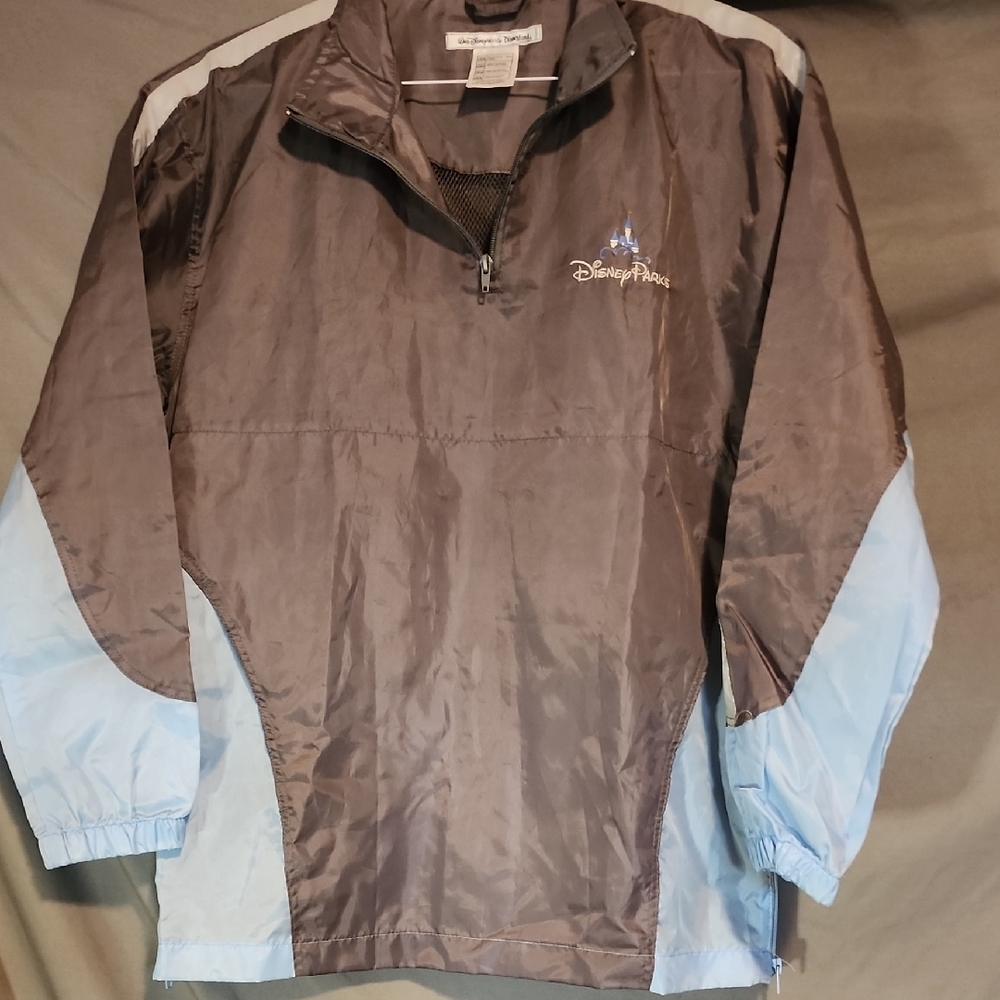 Disney Men's Grey and Light Blue Windbreaker